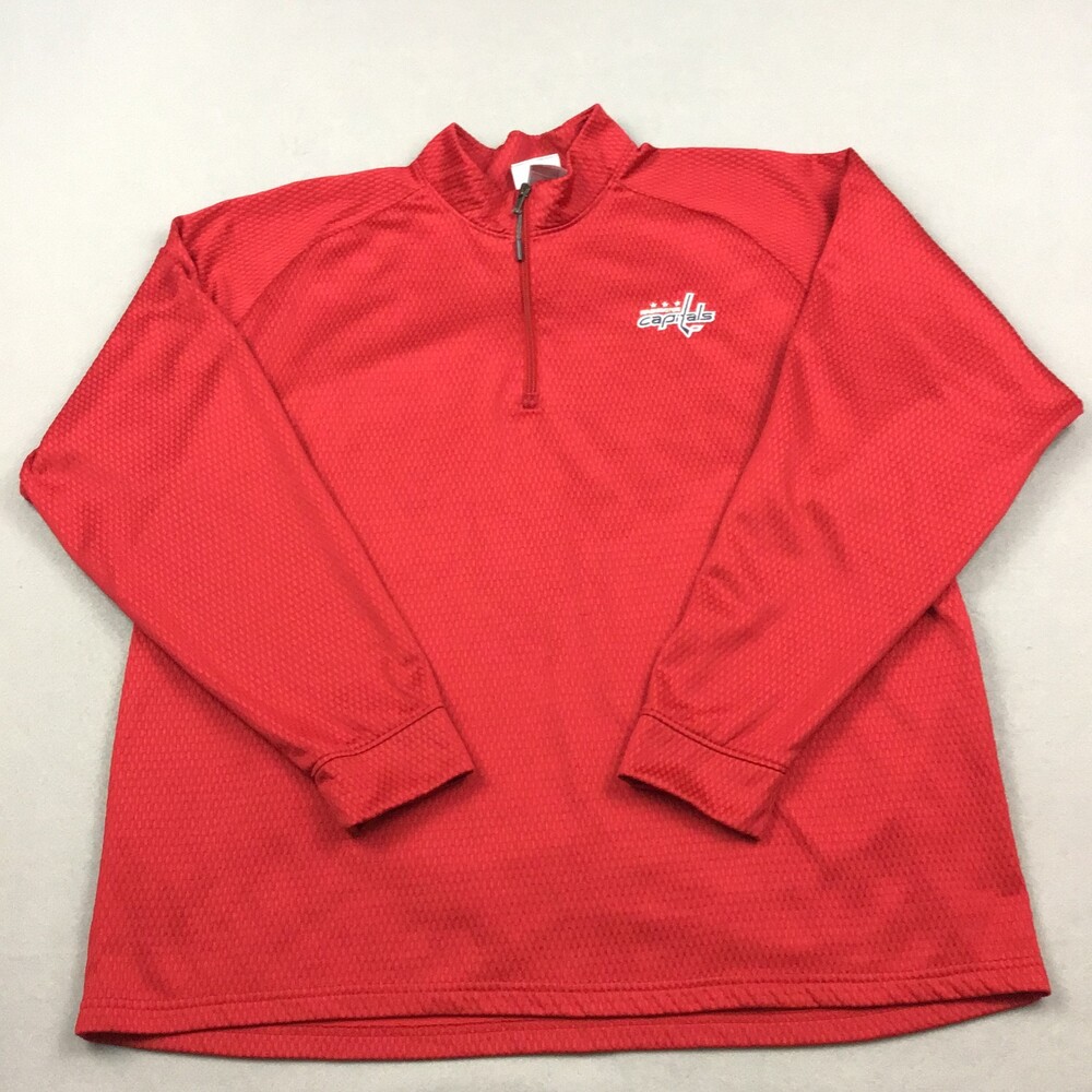 Washington Capitals Pullover Men Extra Large Red Solid NHL 1/4 Zip Pullover XL